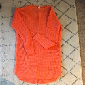 Tunic waffle coral sweater
